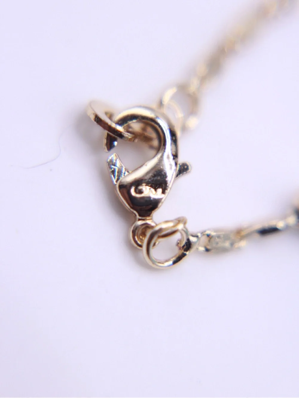 Signed CM 18k Gold plated Chain Necklace with Blue Heart Pendant